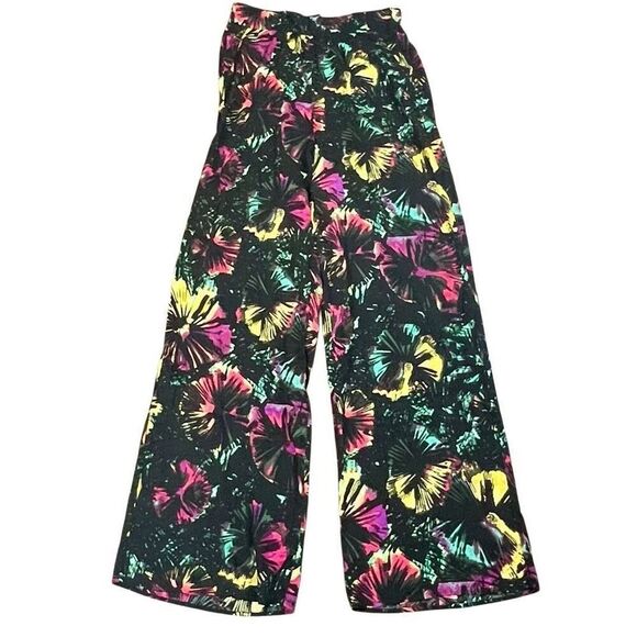 New! NWT BCBG Maxazria Multicolored Floral Wide Leg Pants Small - Picture 1 of 12